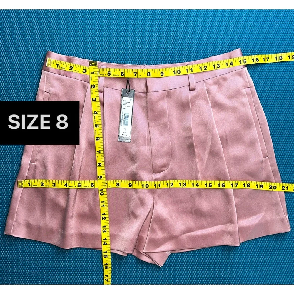 Alice + Olivia Conry Burnt Rose Pleated Shorts